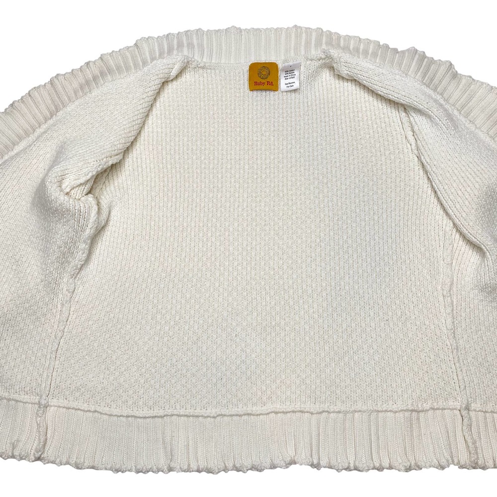 Ruby Rd Cream Knit Cardigan - Picture 7 of 10